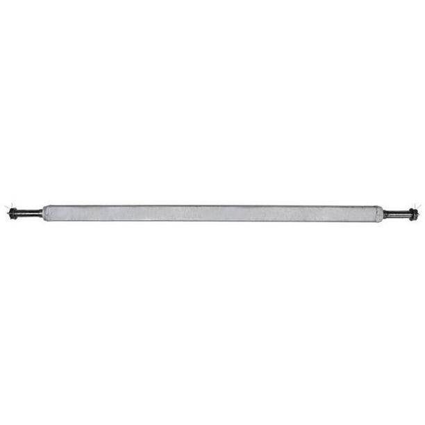 Metal rod with a black end on a white background