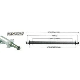 VENTURE 76.50" Round Galvanized Trailer Axle (3,750 lb Capacity) #20017