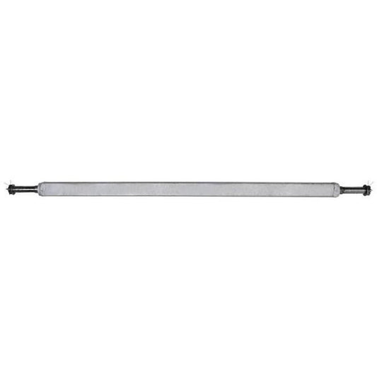 Metal rod with a black end on a white background